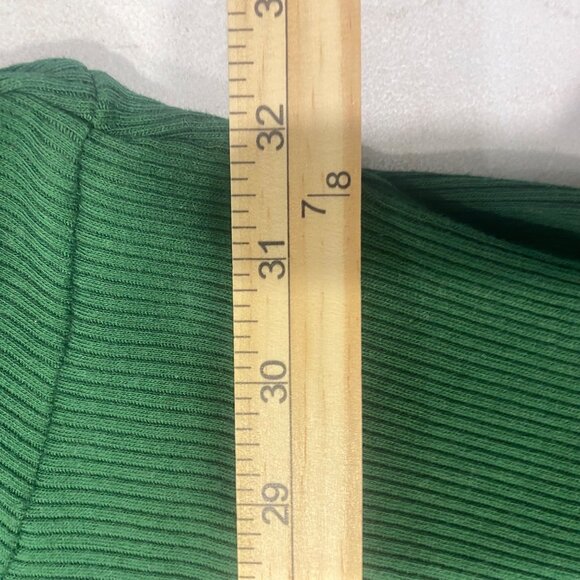 Woman Within Top 4X Kelly Green Short Sleeve Mock Neck Ribbed Cotton Blend Stret - Picture 7 of 9